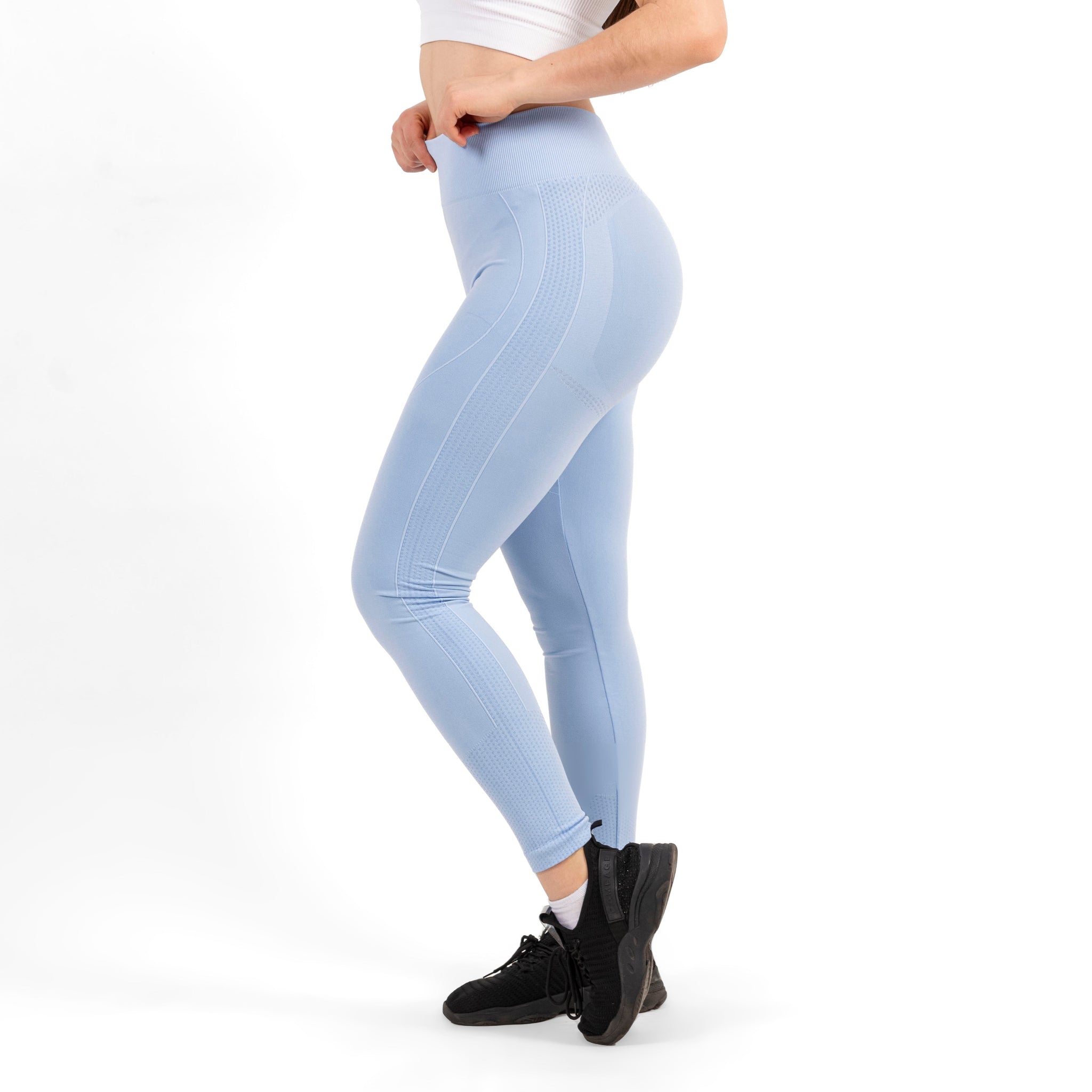 GDA Seamless | Dotted Design High-Waisted Leggings | Sky Blue