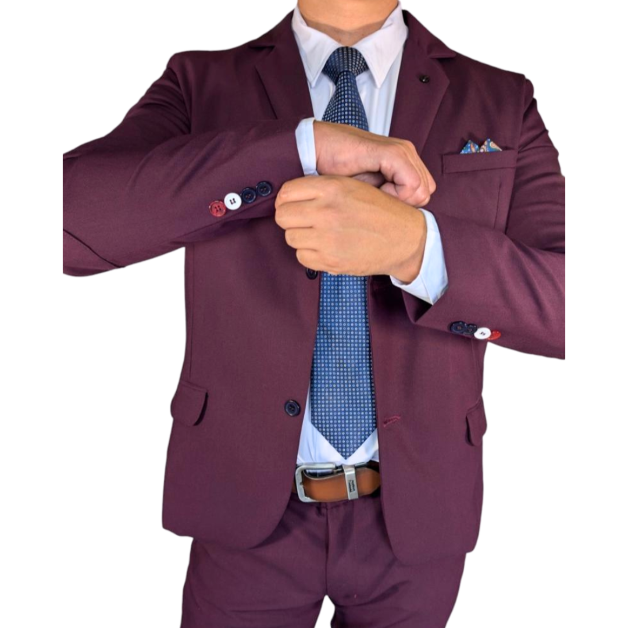 Kovx | Burgundy Suit with Pants | Style 2209 | Slim Fit