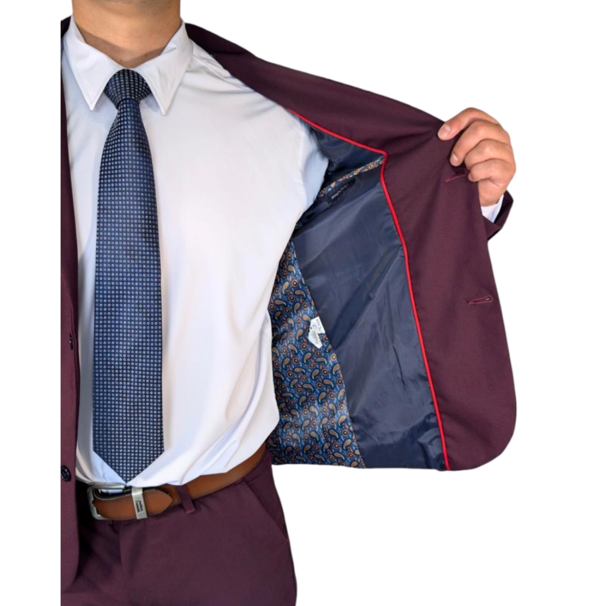 Kovx | Burgundy Suit with Pants | Style 2209 | Slim Fit