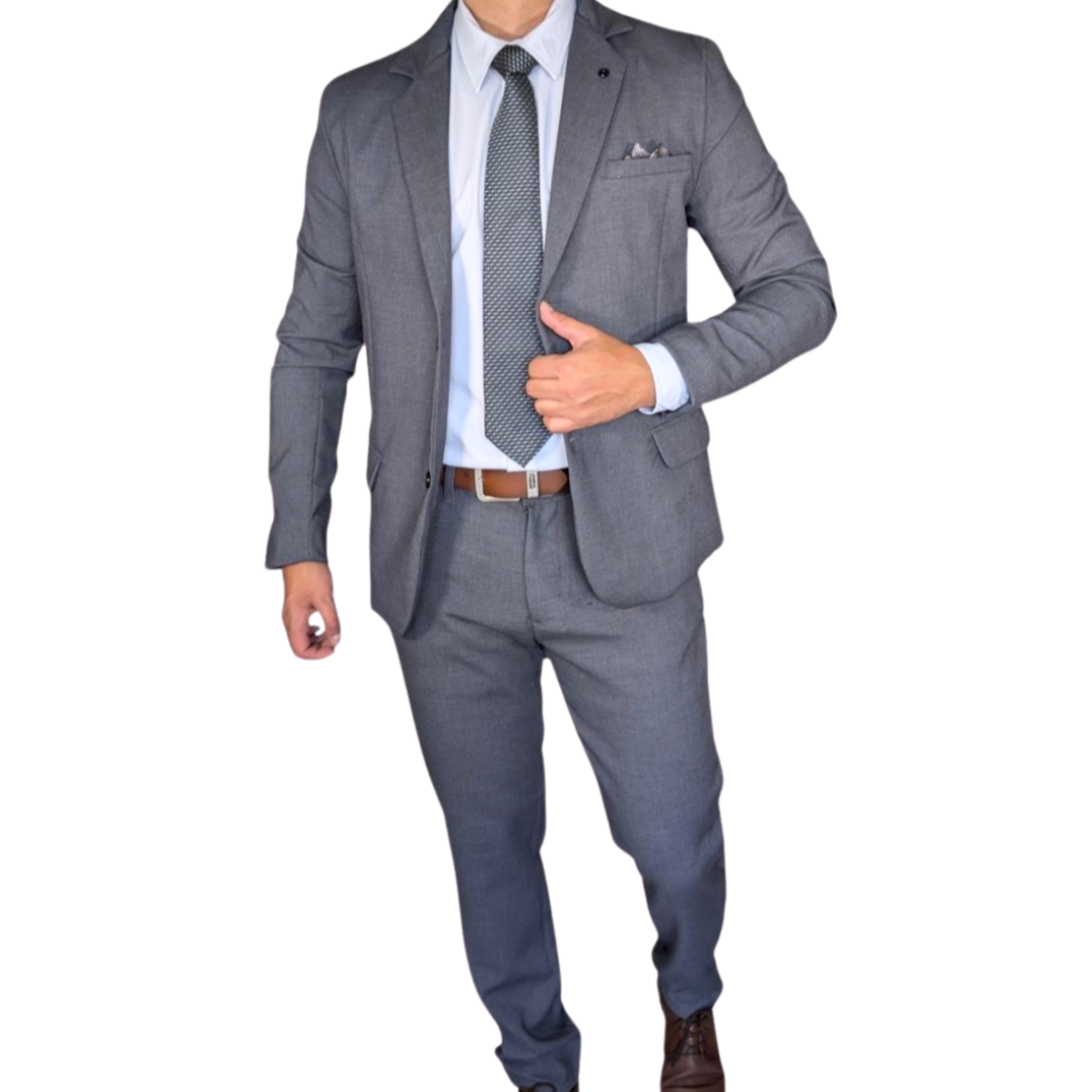 Kovx | Oxford Gray Suit with Pants | Style 2210 | Slim Fit