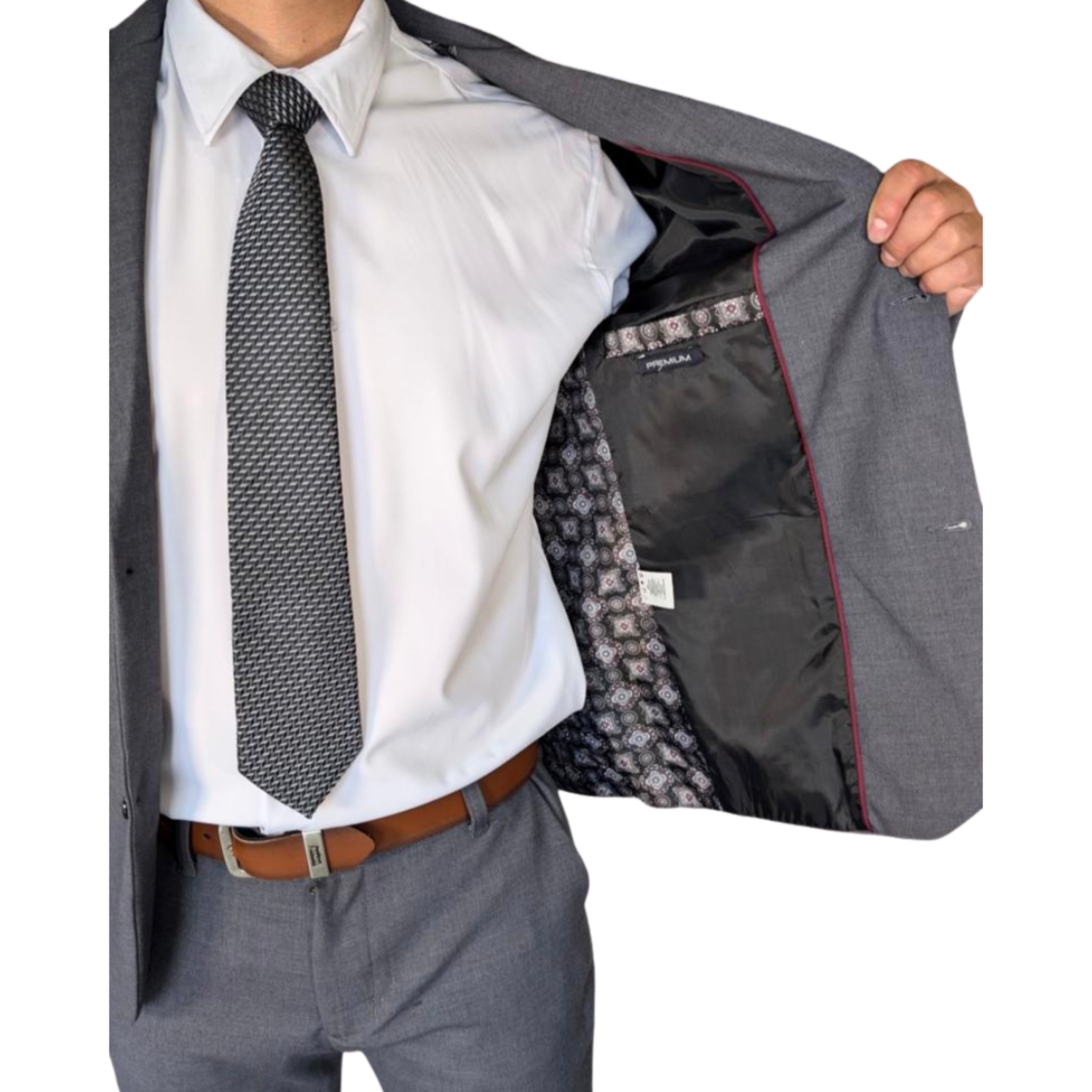 Kovx | Oxford Gray Suit with Pants | Style 2210 | Slim Fit