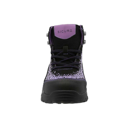 Sicuro | Black-Lila Leather Work Boot