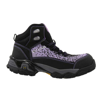 Sicuro | Black-Lila Leather Work Boot