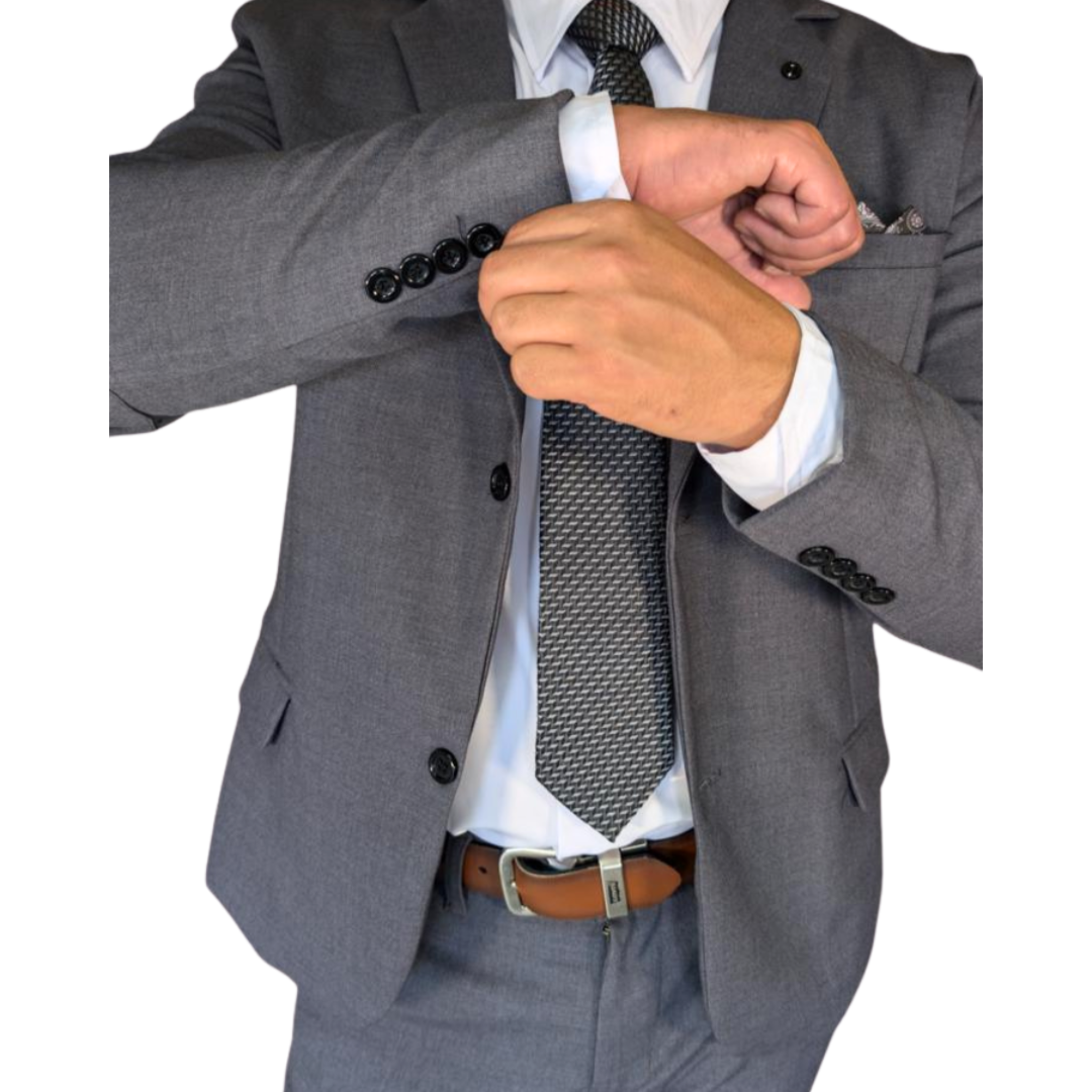 Kovx | Oxford Gray Suit with Pants | Style 2210 | Slim Fit