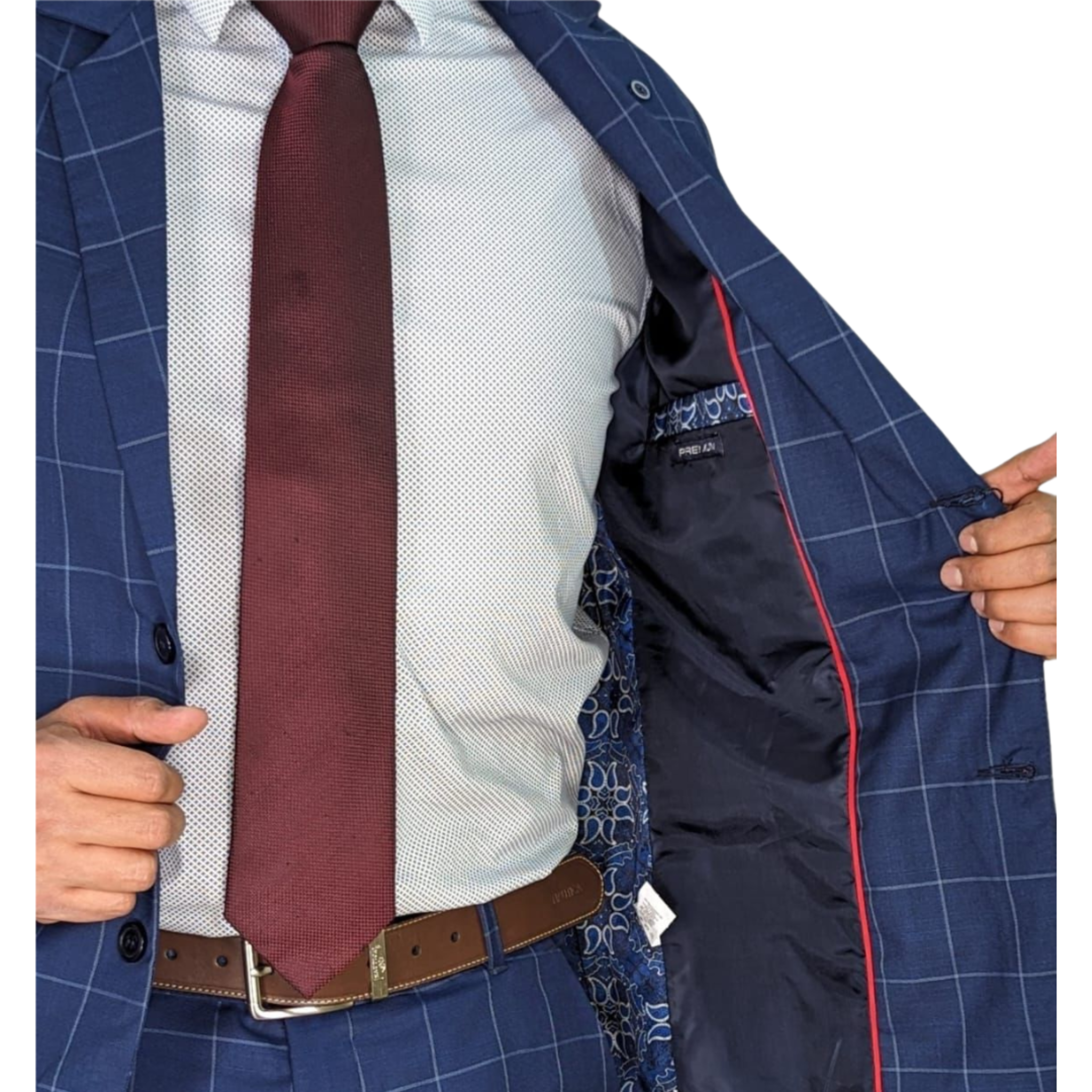 Kovx | Navy Blue Windowpane Plaid Sport Jacket | Style 2201 | Slim Fit