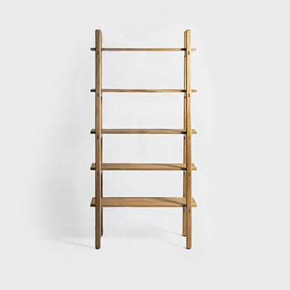 Brossard | Ladder-Style Bookshelf, 5 Shelves | Rosamorada Wood