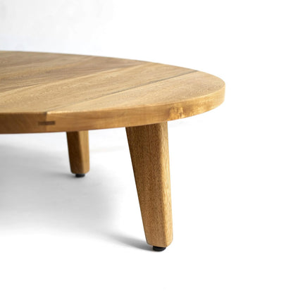 Brossard | Low Round Coffee Table with Angled Legs | Natural
