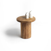 Brossard | Round Side Table with Cylindrical Base | Natural