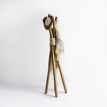 Brossard | Tipi Coat Rack with 4 Hooks | Rosamorada Wood