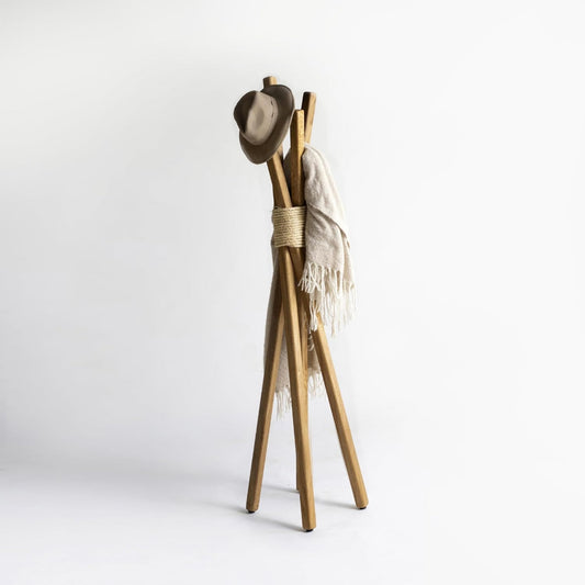 Brossard | Tipi Coat Rack with 4 Hooks | Rosamorada Wood