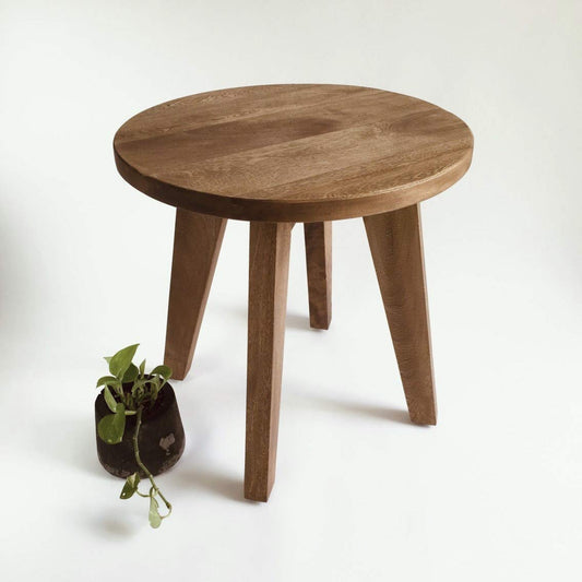 Brossard | Round Side Table with Angled Legs | Natural