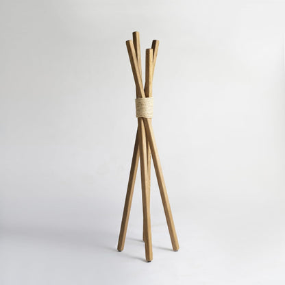 Brossard | Tipi Coat Rack with 4 Hooks | Rosamorada Wood