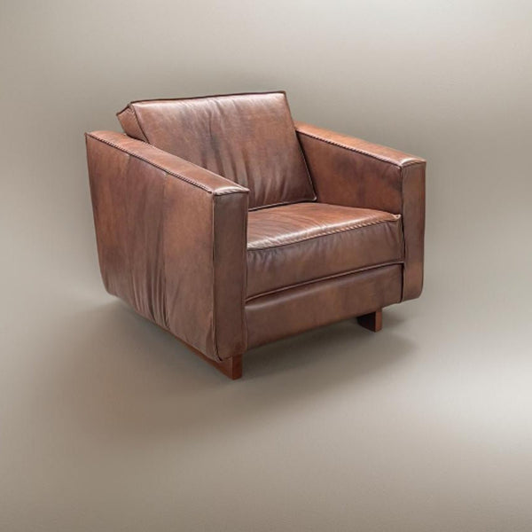 Natural Leather | Cabot Sofa | Saddle Brown