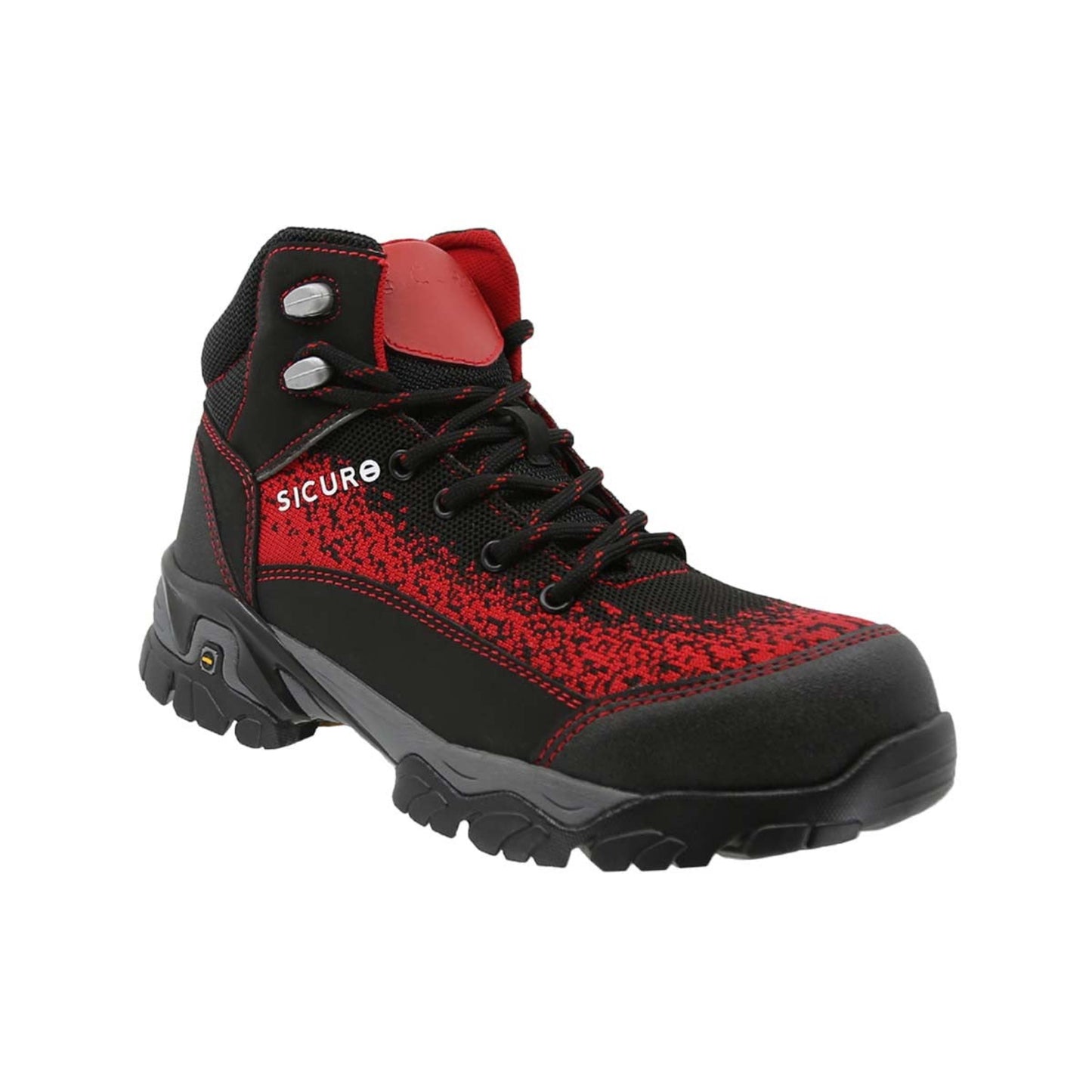 Sicuro | Black-Red Leather Work Boot