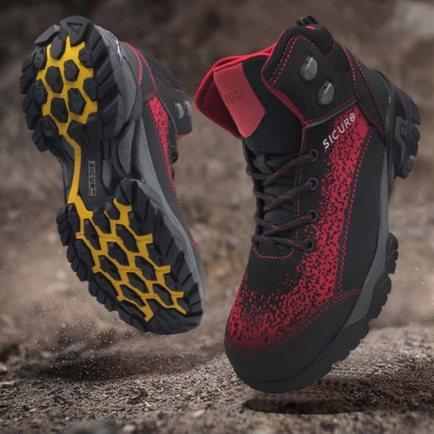 Sicuro | Black-Red Leather Work Boot