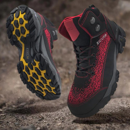 Sicuro | Black-Red Leather Work Boot