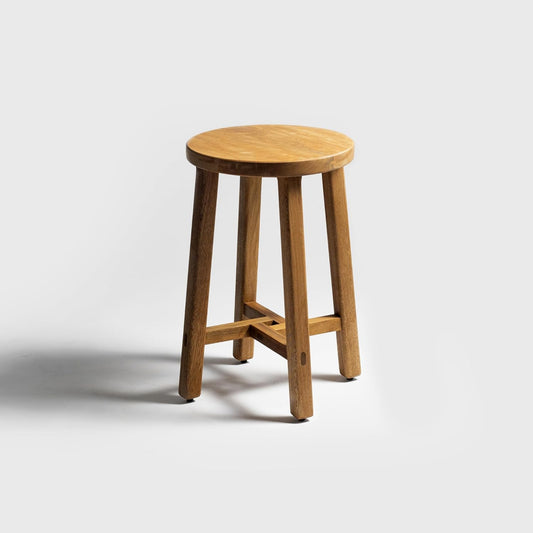 Brossard | Round Tall Stool for Bar or Terrace | Natural