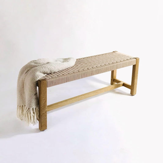 Brossard | Danish-Style Woven Bedroom Bench | Natural