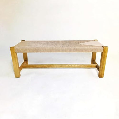 Brossard | Woven End-of-Bed Bench | Rosamorada Wood