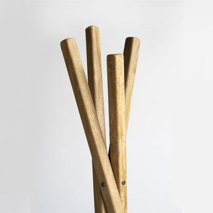 Brossard | Tipi Coat Rack with 4 Hooks | Rosamorada Wood