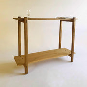 Brossard | Ladder-Base Sideboard Credenza 2 Shelves | Rosamorada Wood