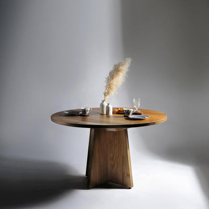 Brossard | Round Dining Table with Cross Base | Natural