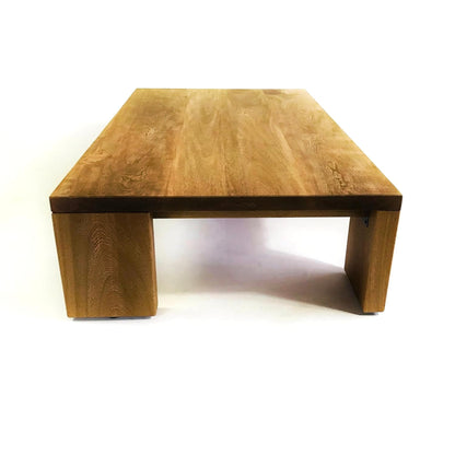 Brossard | Rectangular Coffee Table with Slab Legs | Natural Finish