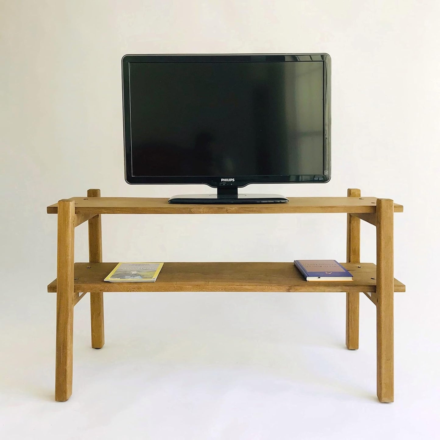 Brossard | Low TV Stand / Bookshelf with 2 Shelves | Natural