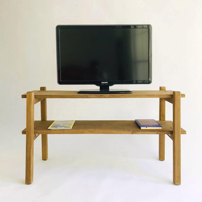 Brossard | Low TV Stand / Bookshelf with 2 Shelves | Natural