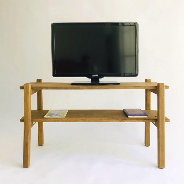 Brossard | Low TV Stand / Bookshelf with 2 Shelves | Natural