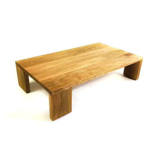 Brossard | Rectangular Coffee Table with Slab Legs | Natural Finish