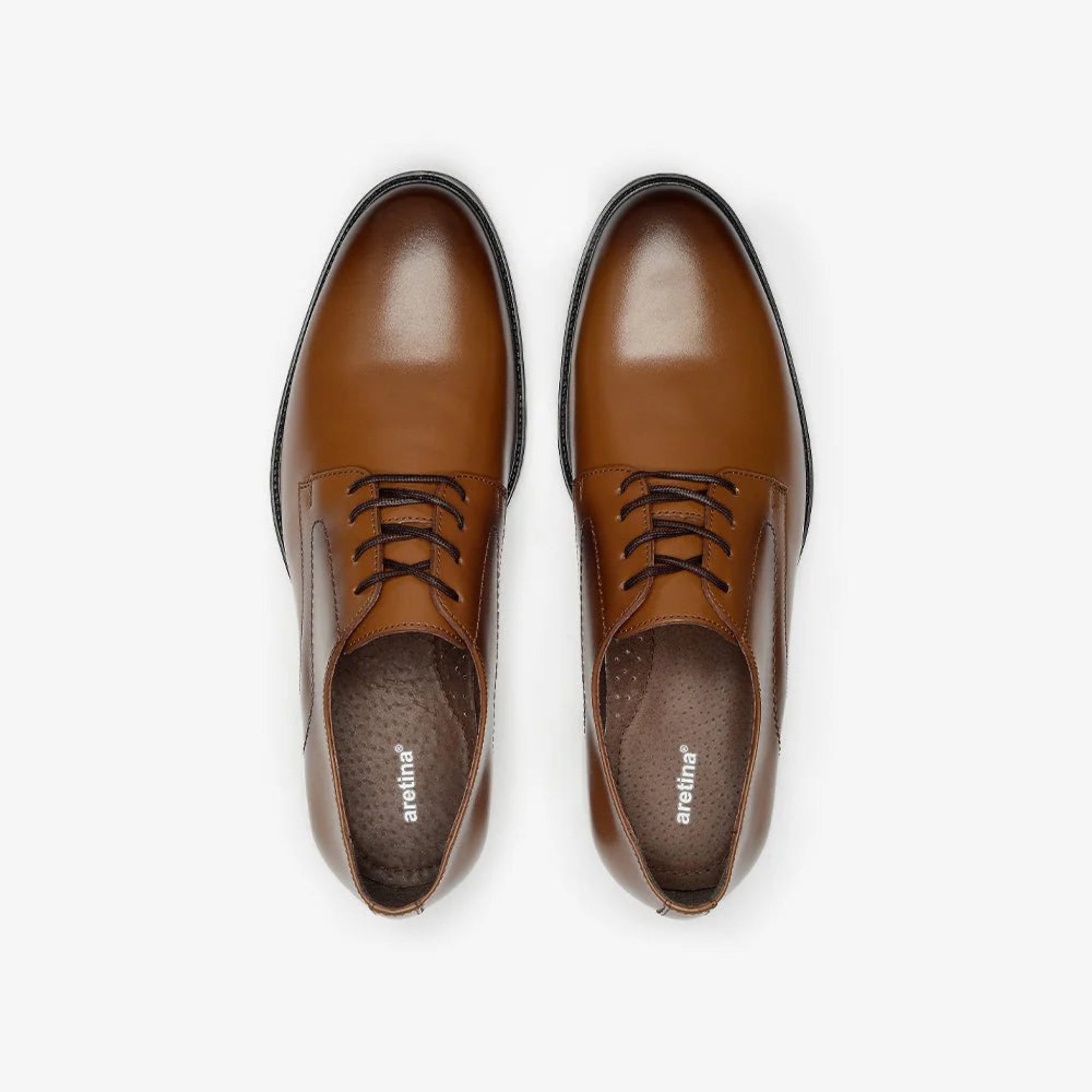 Aretina | Napoleon | Men's Plain Toe Derby Shoe | Honey Napa Leather