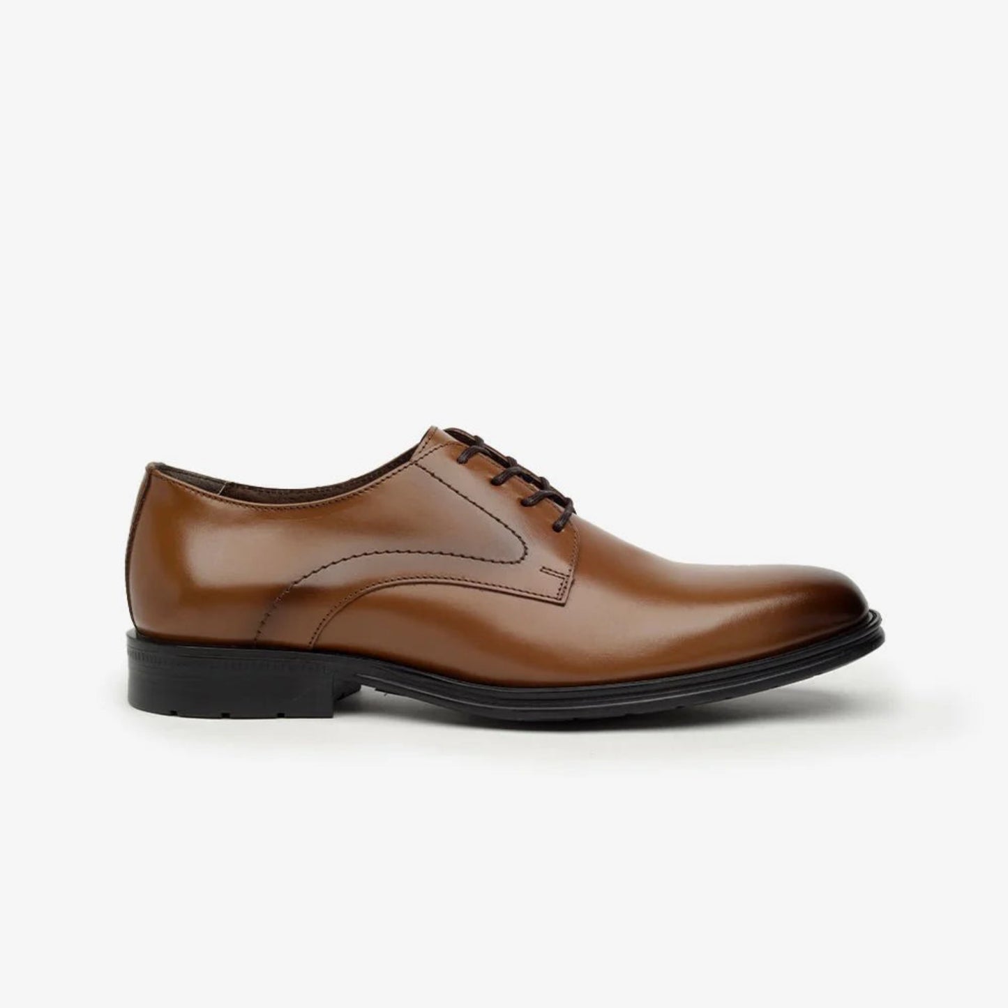 Aretina | Napoleon | Men's Plain Toe Derby Shoe in Honey Napa Leather