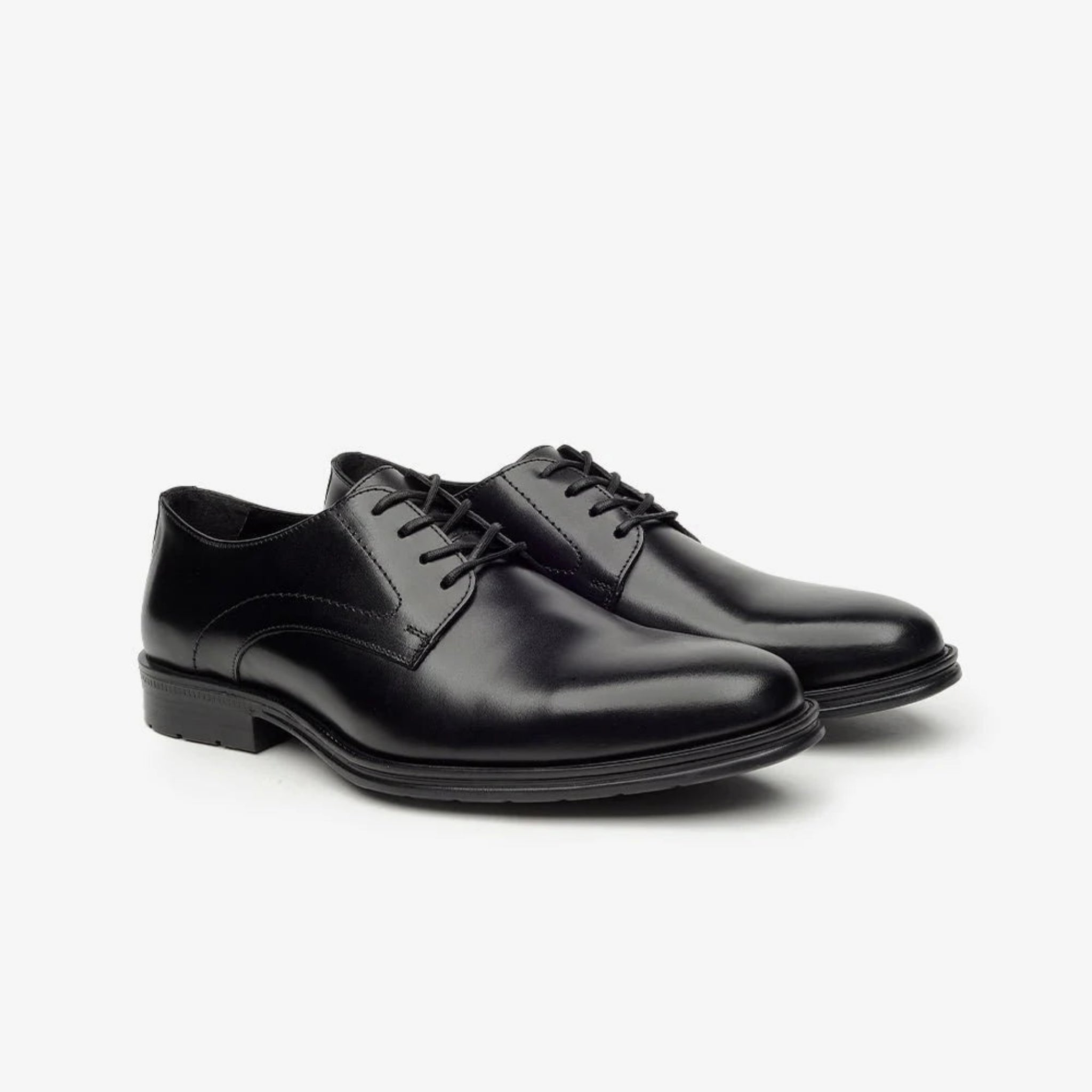 Aretina | Napoleon | Men's Plain Toe Derby Shoes | Black Napa Leather