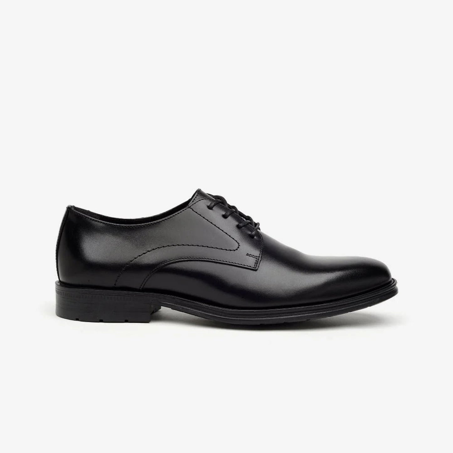 Aretina | Napoleon | Men's Plain Toe Derby Shoes in Black Napa Leather