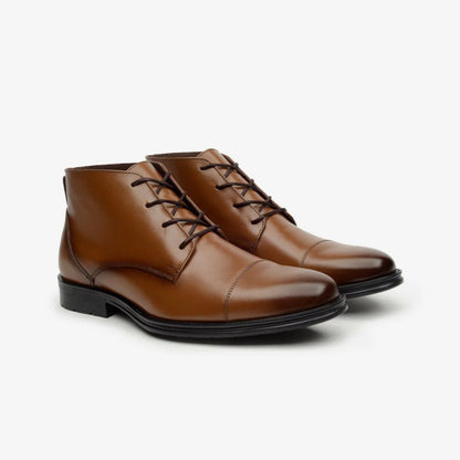 Aretina | Napoleon | Men's Plain Toe Derby Shoe in Honey Napa Leather