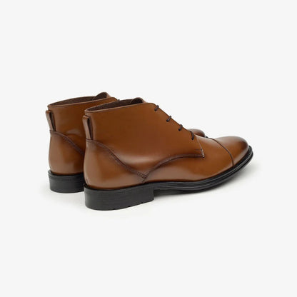 Aretina | Napoleon | Men's Plain Toe Derby Shoe in Honey Napa Leather