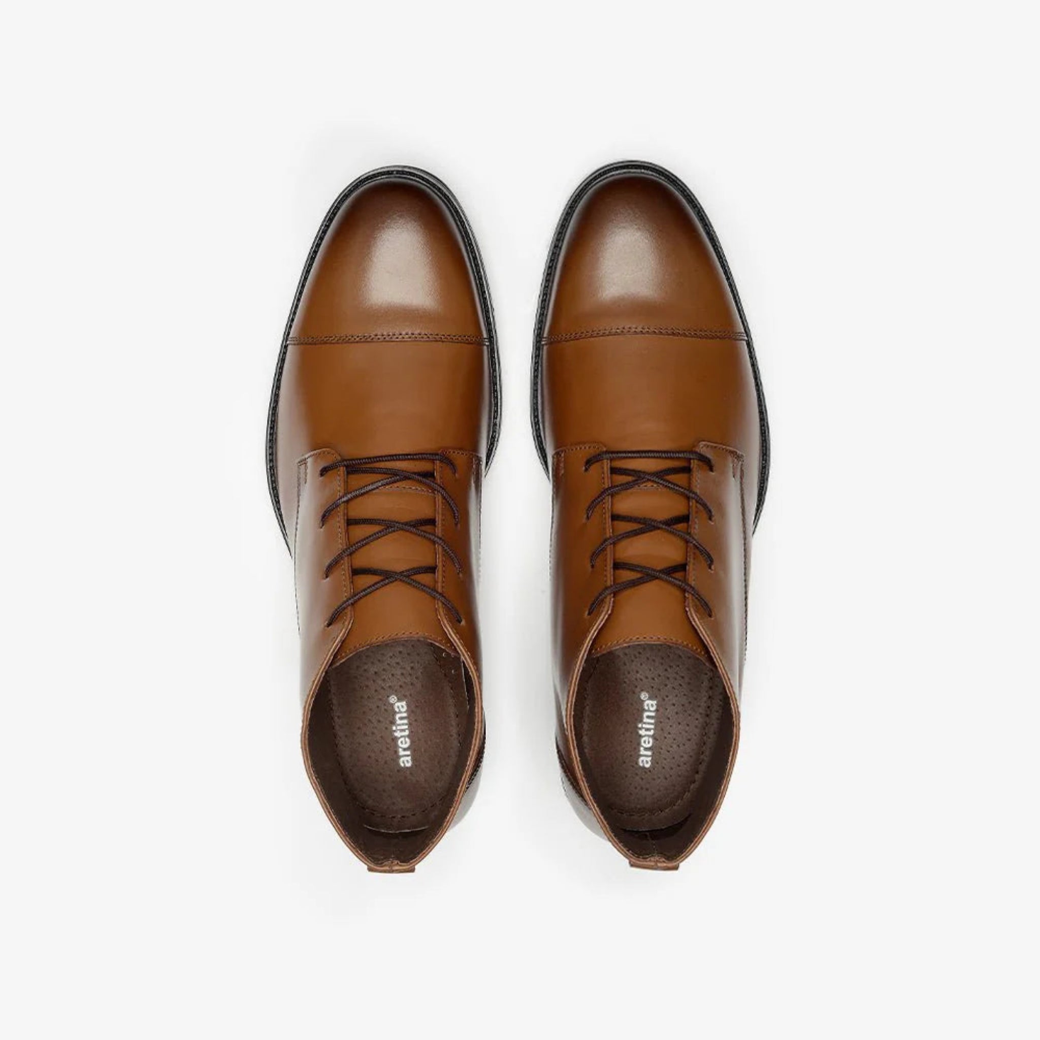 Aretina | Napoleon | Men's Cap Toe Ankle Boots | Honey Nappa Leather