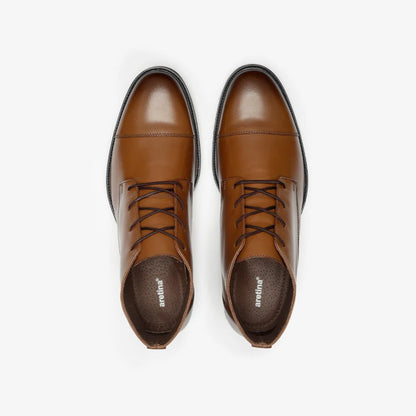 Aretina | Napoleon | Men's Plain Toe Derby Shoe in Honey Napa Leather