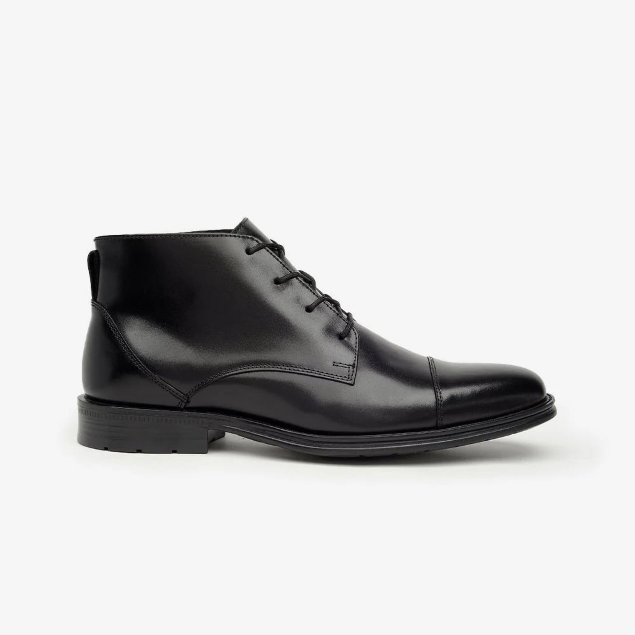 Aretina | Napoleon | Men's Cap Toe Ankle Boots | Black Nappa Leather