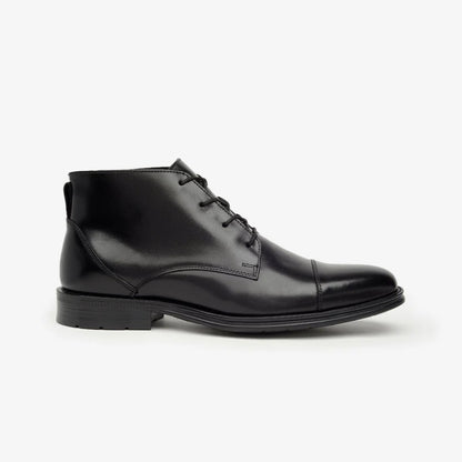Aretina | Napoleon | Men's Cap Toe Ankle Boots in Black Nappa Leather
