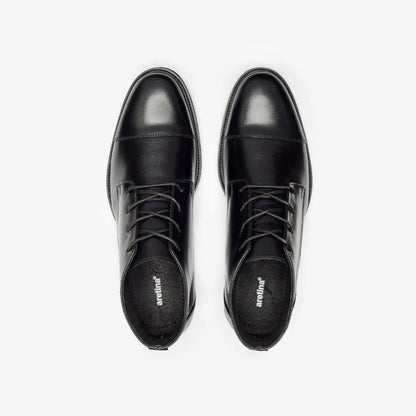 Aretina | Napoleon | Men's Cap Toe Ankle Boots in Black Nappa Leather