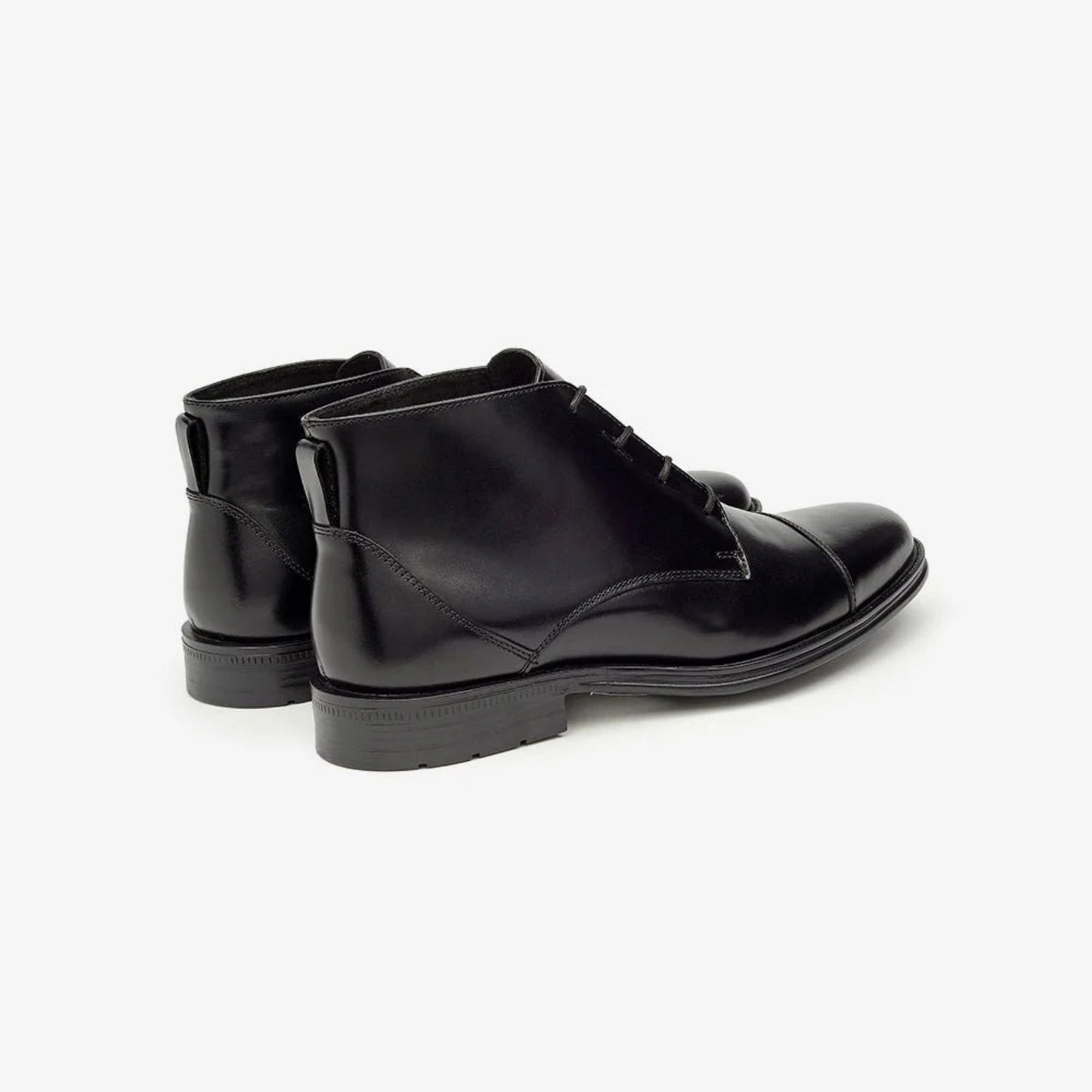 Aretina | Napoleon | Men's Cap Toe Ankle Boots in Black Nappa Leather
