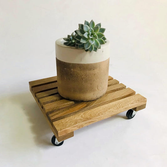 Brossard | Rolling Plant Stand | Natural Finish