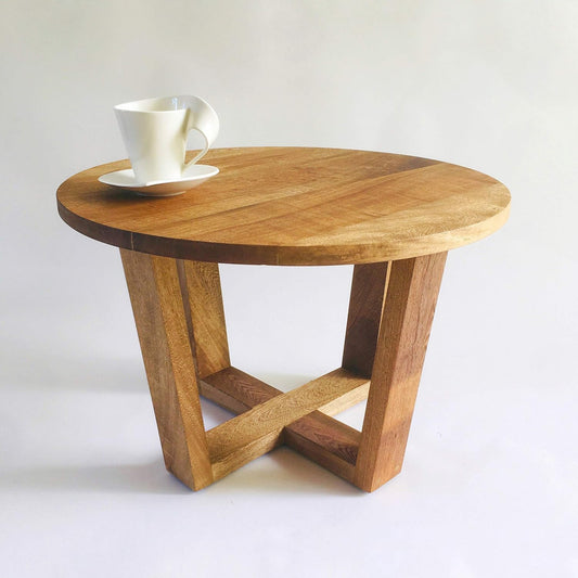 Brossard | Side Table with Trapezoid Base | Natural