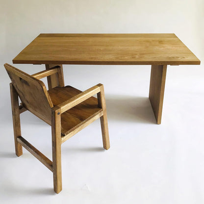 Brossard | Wooden Chair – Model BR1 with Armrests | Natural Finish