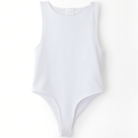 Choys | Women's White Sleeveless Bodysuit | 21B4