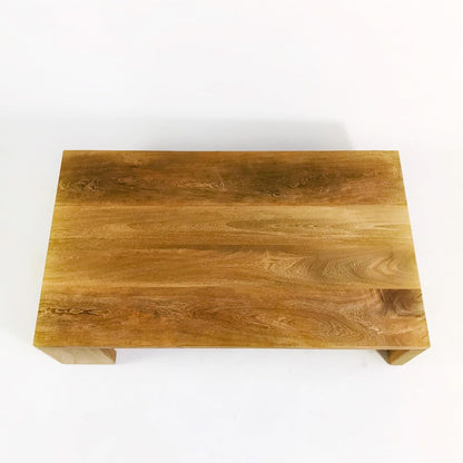 Brossard | Rectangular Coffee Table with Slab Legs | Natural Finish