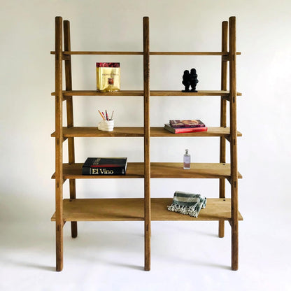 Brossard | Ladder-Style Bookshelf, 5 Shelves | Rosamorada Wood