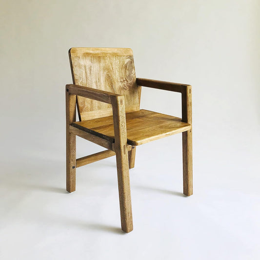 Brossard | Wooden Chair – Model BR1 with Armrests | Natural Finish